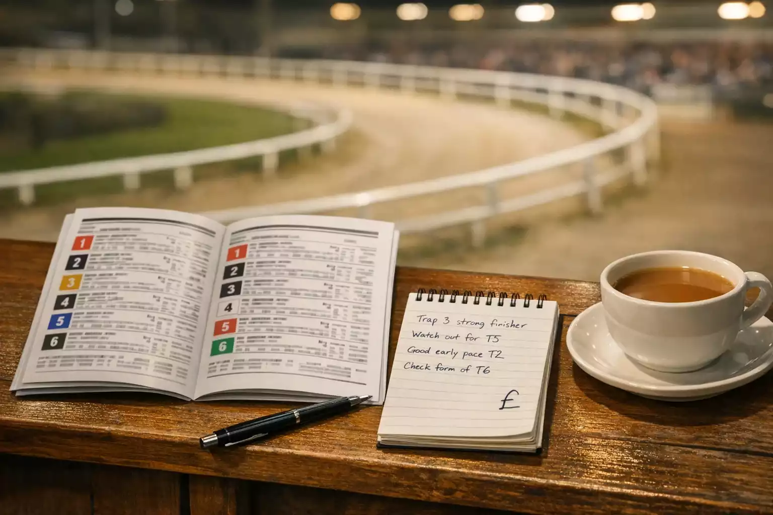 Betting slip and racing programme at Sheffield Owlerton trackside